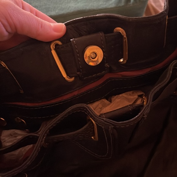 Y2K Juicy Couture Black Leather HoBo Bag w/ Gold Hardware - Picture 3 of 11